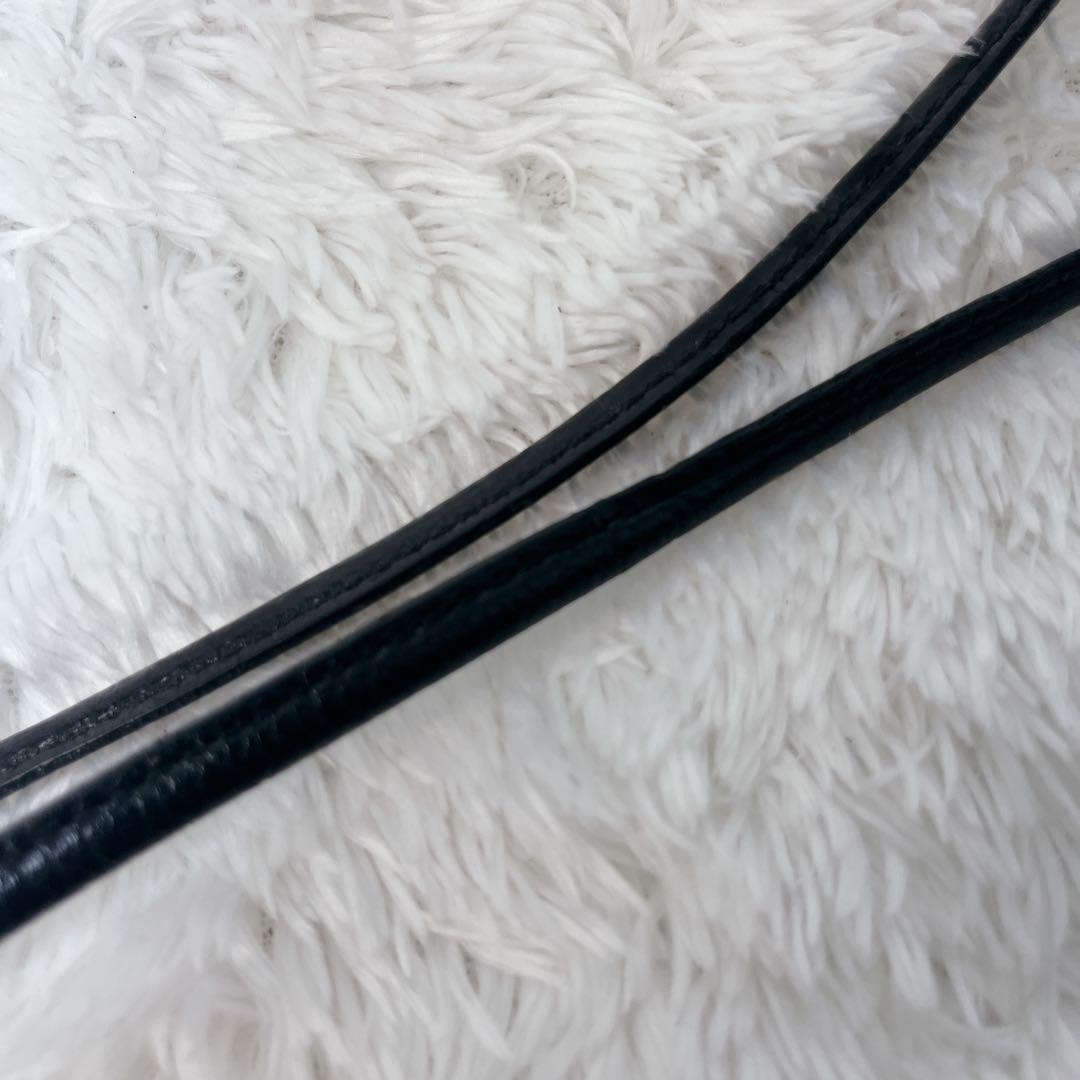 美品✨現行タグ イルビゾンテ クロスボディ バッグ サコッシュ レザー ブラック