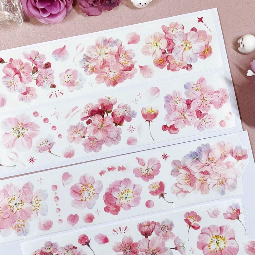 贝壳光 樱花之恋 ダイカット加工 6cm×5m 海外マスキングテープ