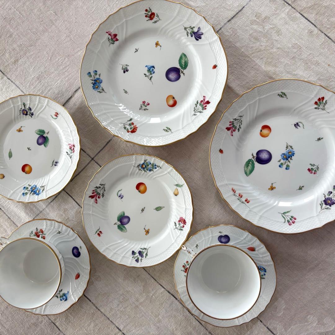リチャードジノリ　ペルージャ　ベッキオフルーツ カップ2客&プレート４枚 計6点