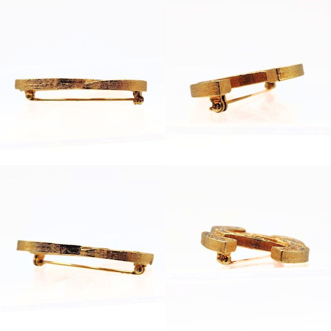 シャネル ココマーク ピンブローチ ヴィンテージ ゴールド ラインストーン