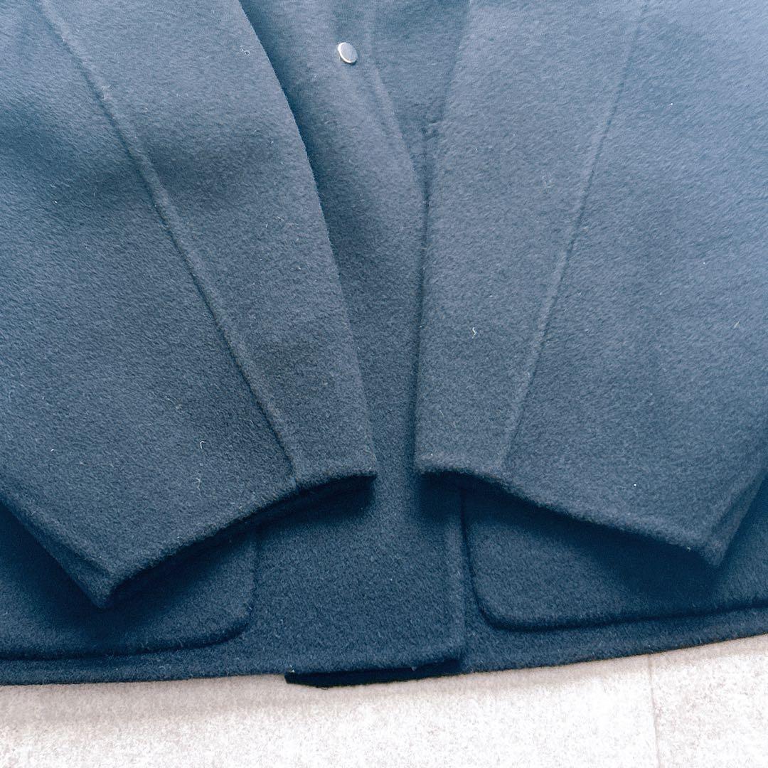 【新品タグ付き】スピックアンドスパン ビーバーストール付きセットコート 黒