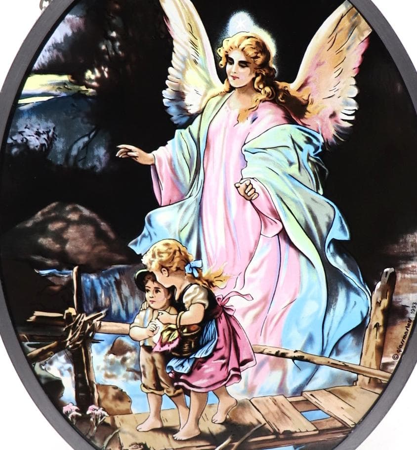 橋の上の天使 ヴィンテージ ステンドグラス ベルンハルト・プロックホルスト