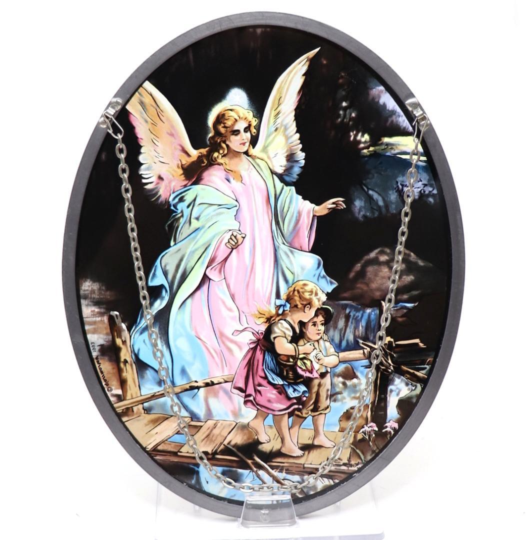 橋の上の天使 ヴィンテージ ステンドグラス ベルンハルト・プロックホルスト