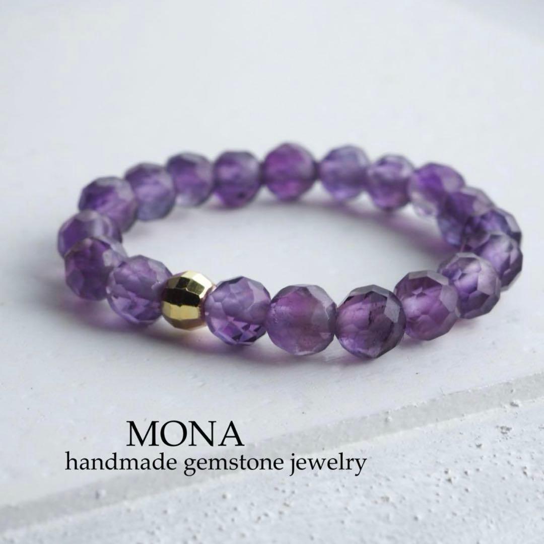 【blue.ks】天然フローライトの一粒ネックレストップ