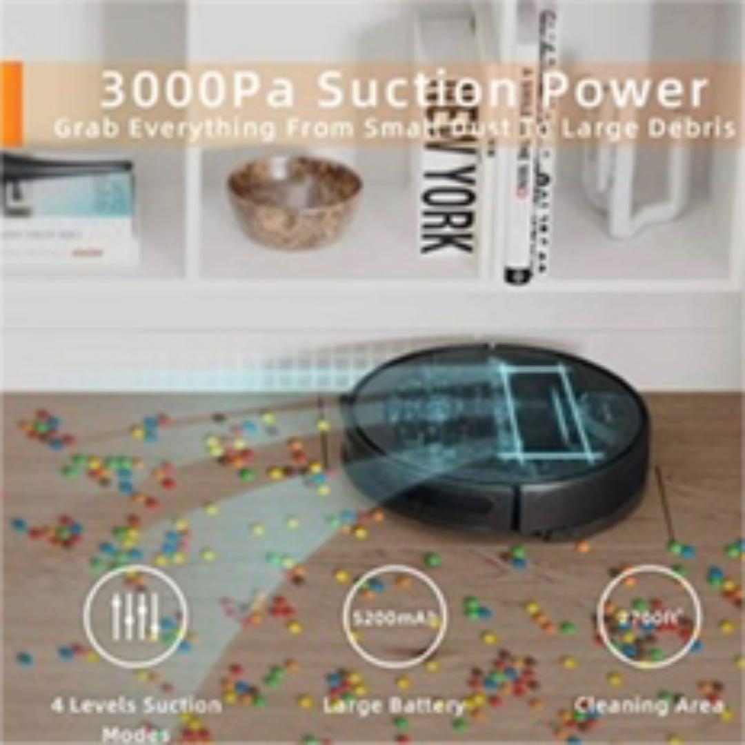 ロボット掃除機 3000Pa 掃除機 5200mAh自動充電 Wi-Fi対応