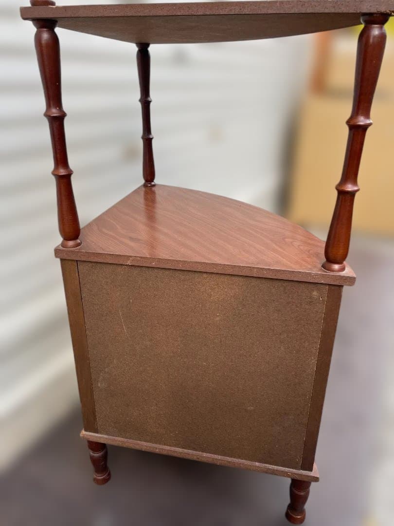 昭和 レトロ 家具 三角形 コーナー キャビネット コーナーラック 戸棚 ラック