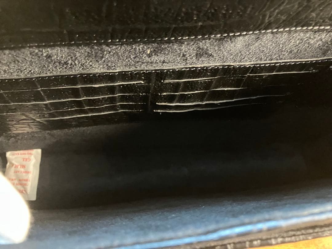 高級 カイマン 美品 ワイド 2way ビジネスバック マットタイプ 本革