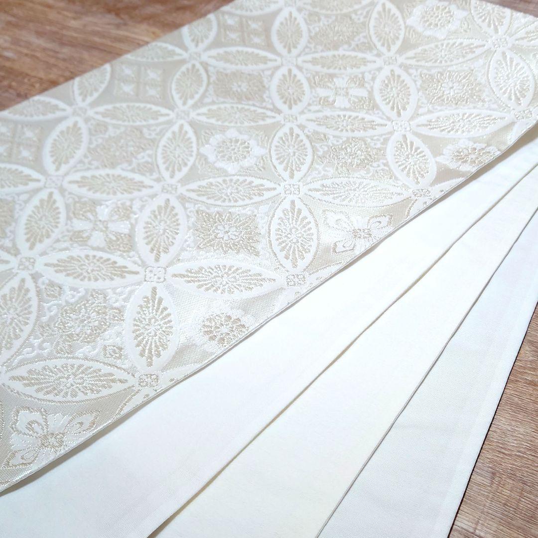 袋帯　白銀　七宝　スッキリ　リーズナブル　お仕立て込み