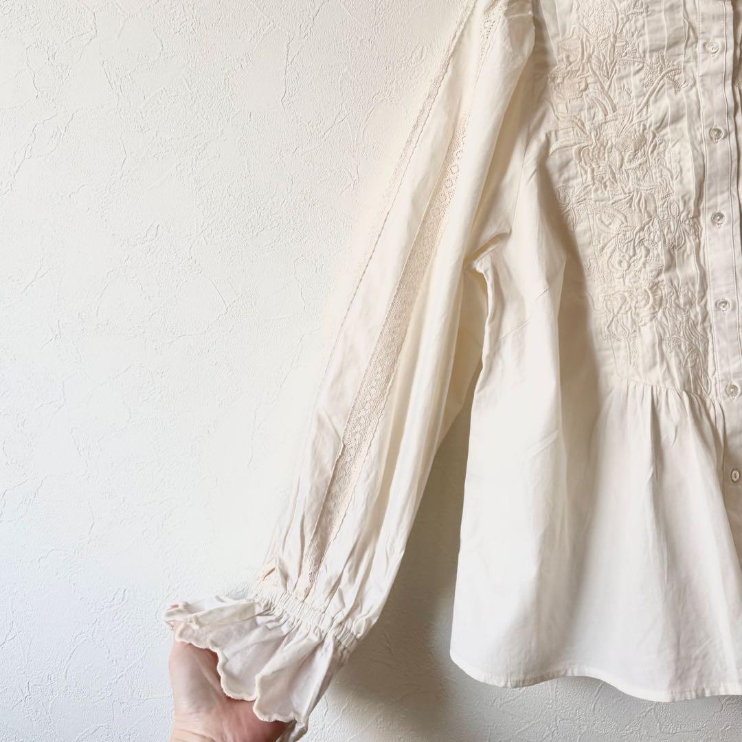 IENA LA BOUCLE 2024AW ピンタックエンブロイダリーブラウス