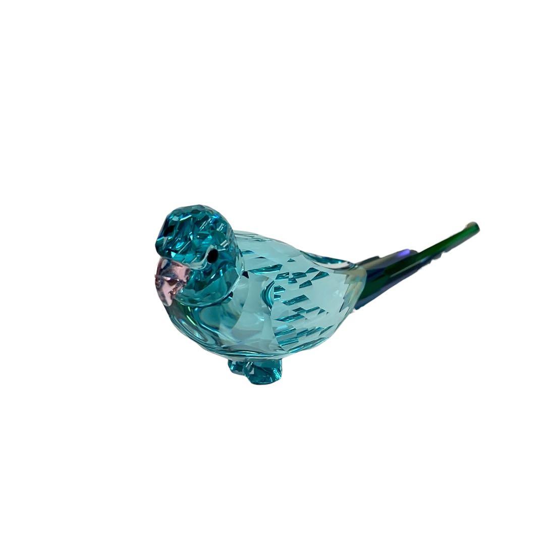 美品 SWAROVSKI オブジェ Jungle Beats ブルーインコ