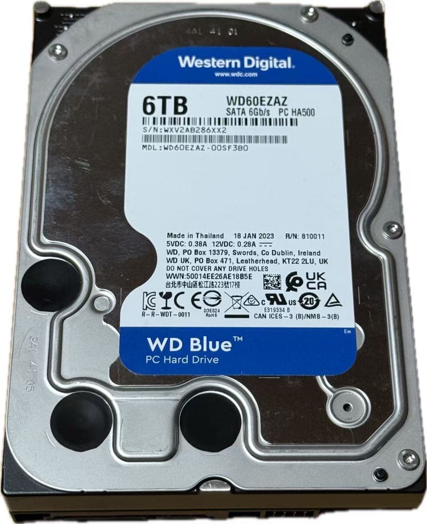 外付けハードディスク・ドライブ Western Digital WD Blue 6TB HDD 120206