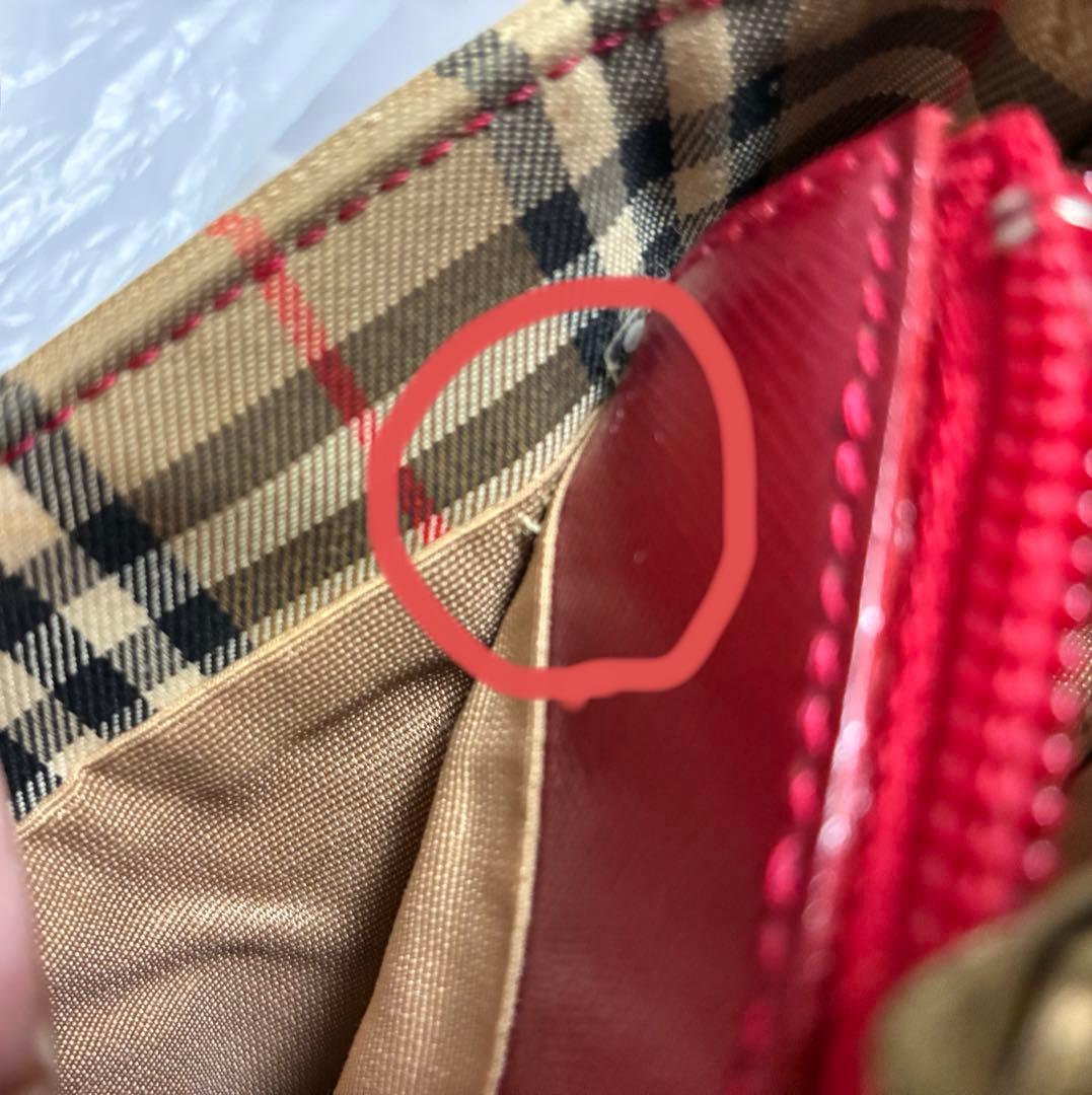 バーバリー　ノバチェック　ハンドバッグ(汚れあり中古)