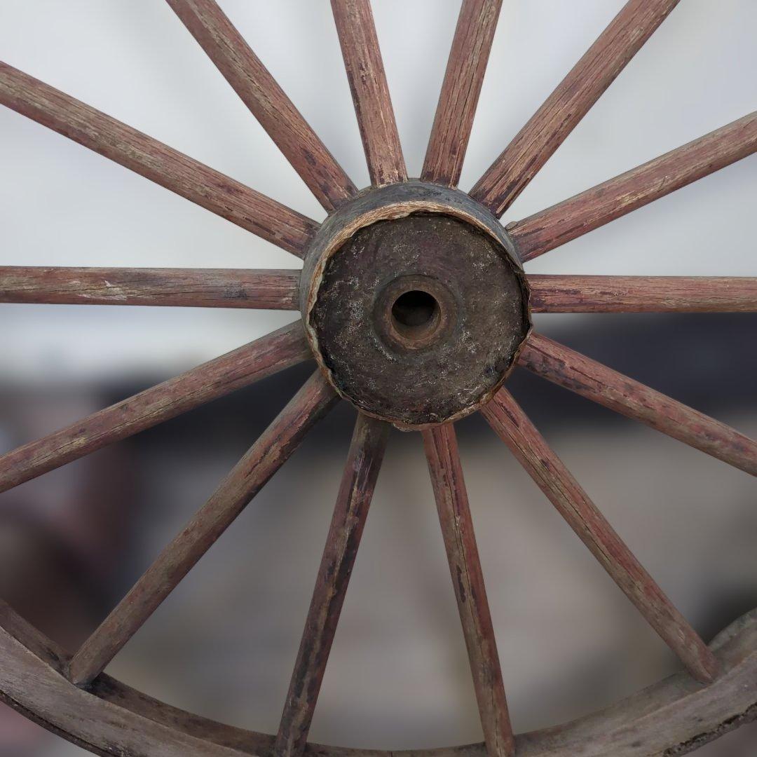 骨董　車輪　大八車　オブジェ　ガーデニング　木製　鉄　大型
