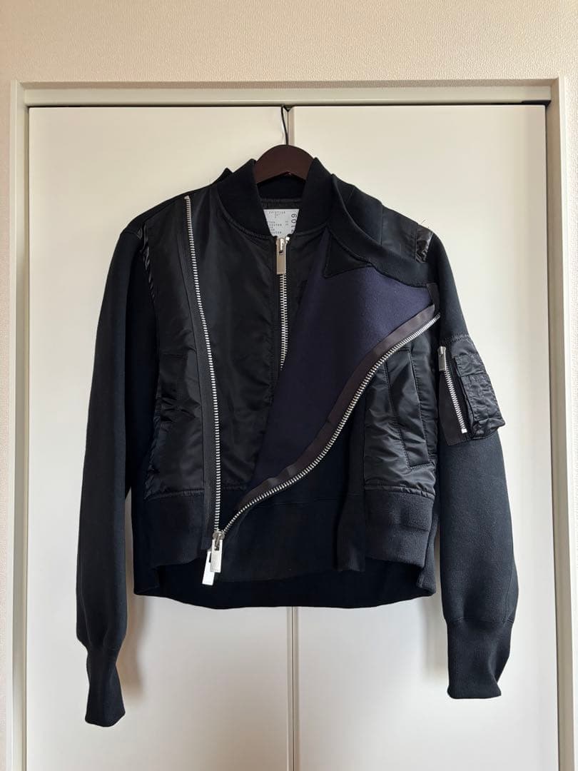 Sacai スウェット　MA-1 ブラック 最終価格
