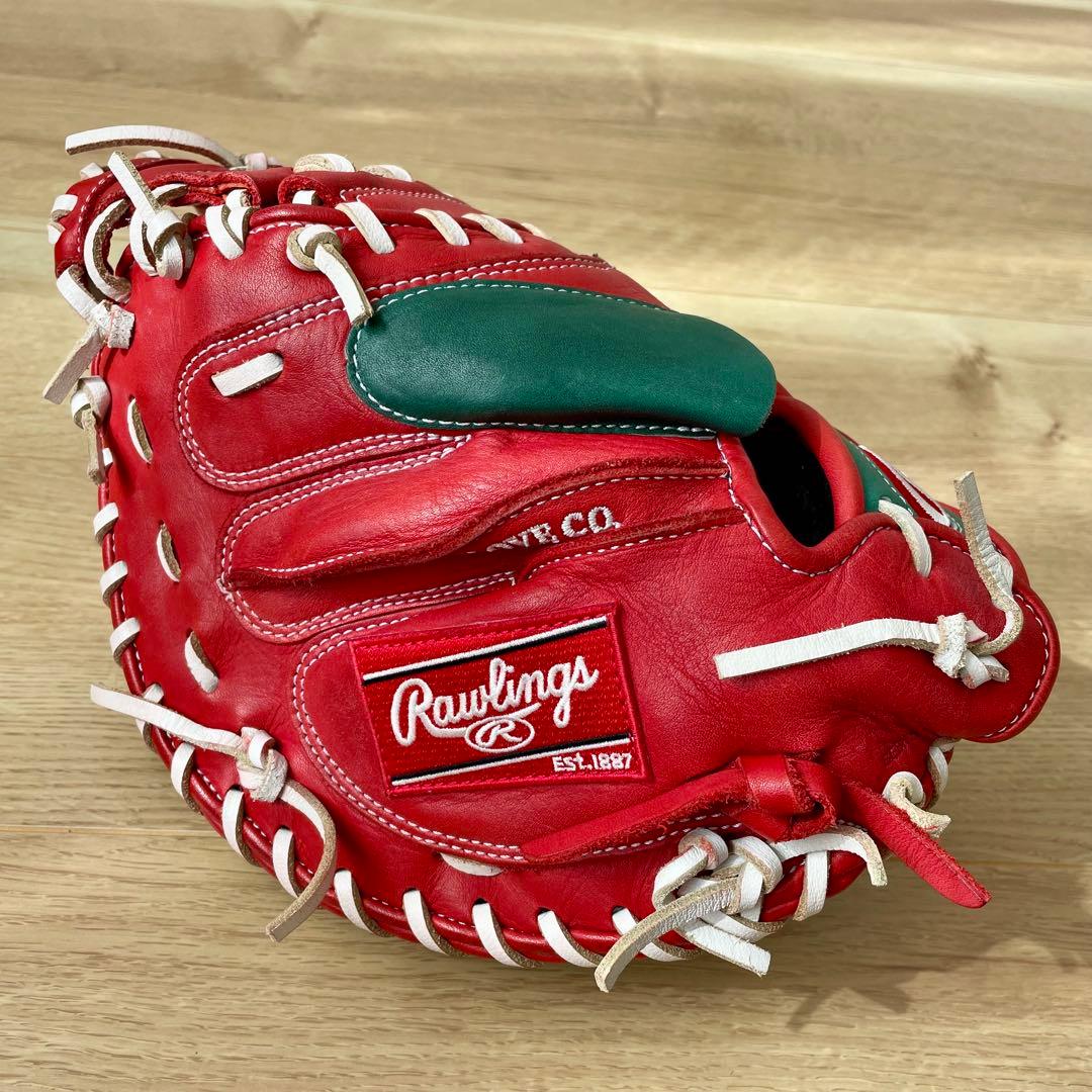 Rawlings ローリングス 軟式 キャッチャーミット　赤　緑