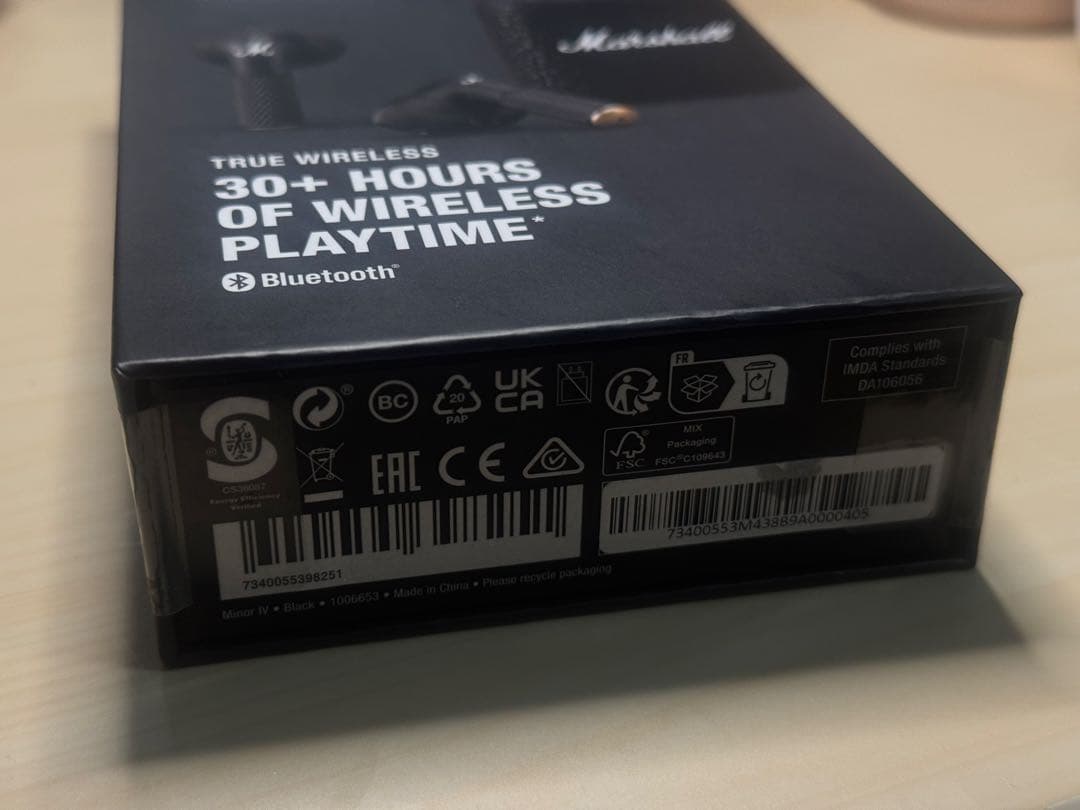 【新品未開封】Marshall MinorⅣ イヤホン マーシャル