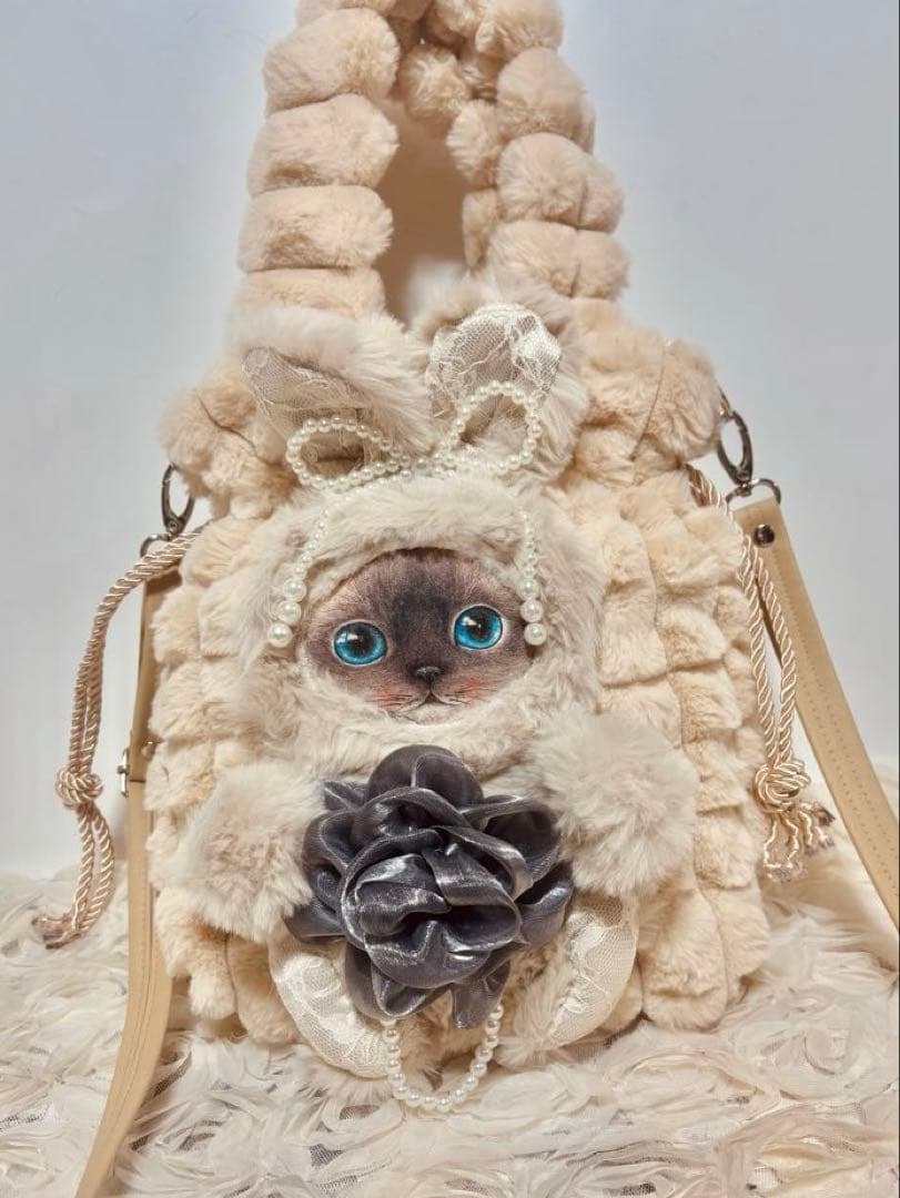 コヤンイサムチョン　フワフワ巾着バッグ ショルダーバッグ