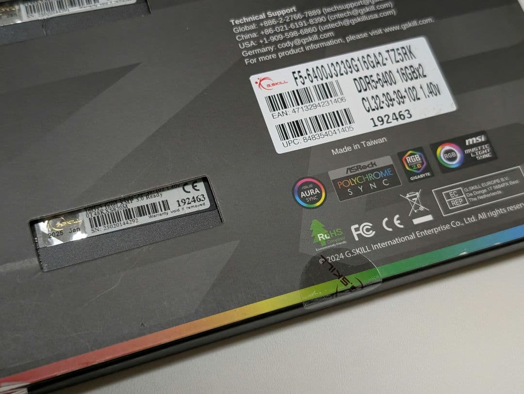 き*く様 【新品】G.SKILL TRIDENT Z5 RGB DDR5 32G