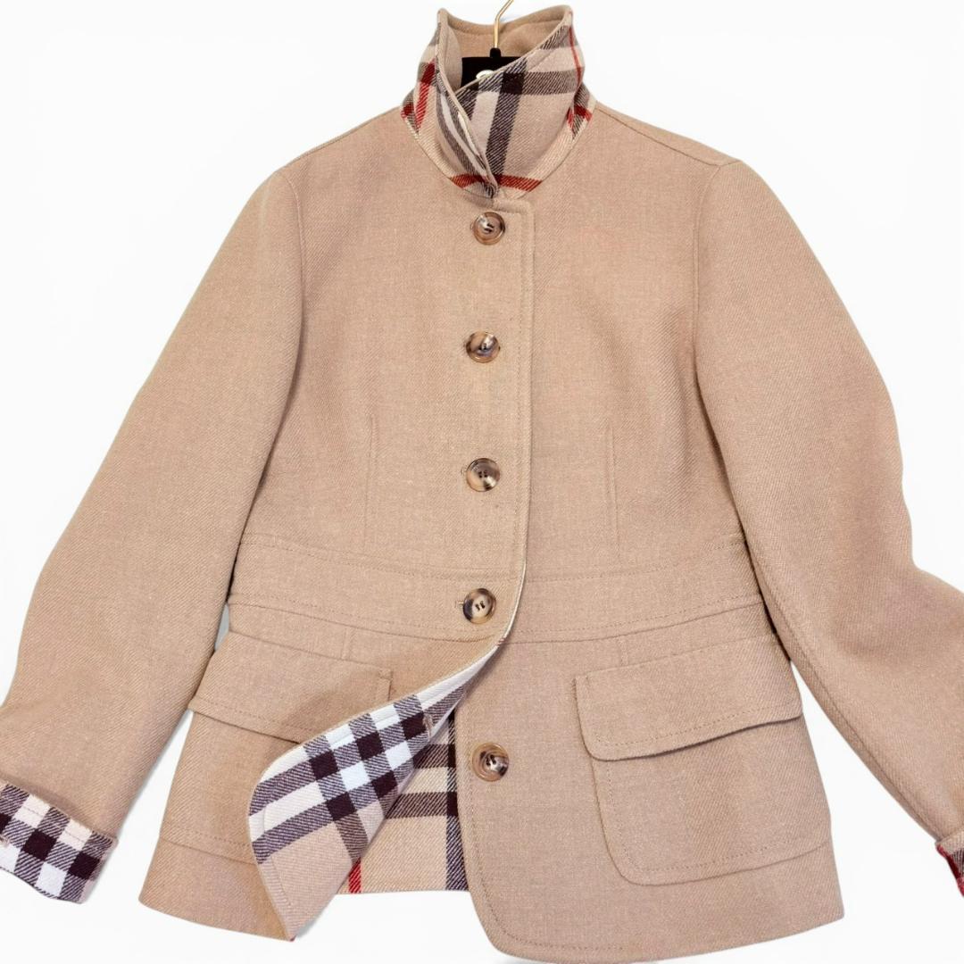 BURBERRY LONDON カシミヤ ウール キャメル メガチェック L