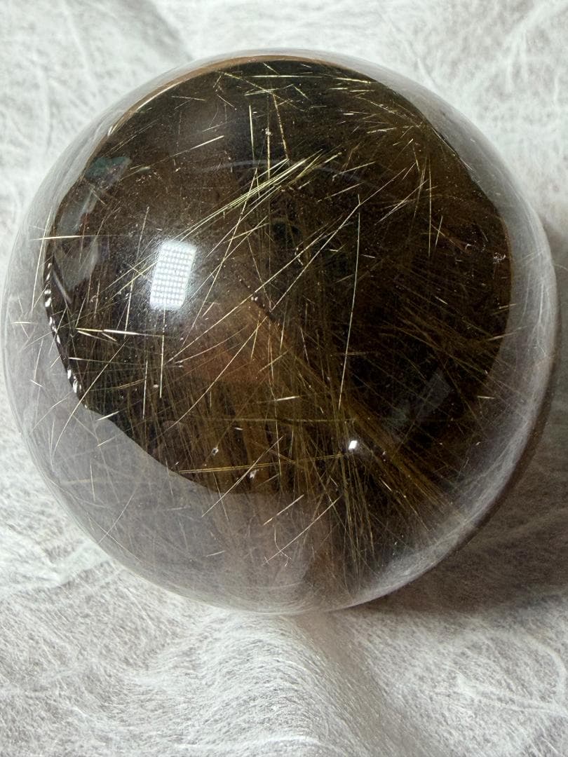 金運アップ◇ゴールドルチルクォーツ◇丸玉　約40.2㎜