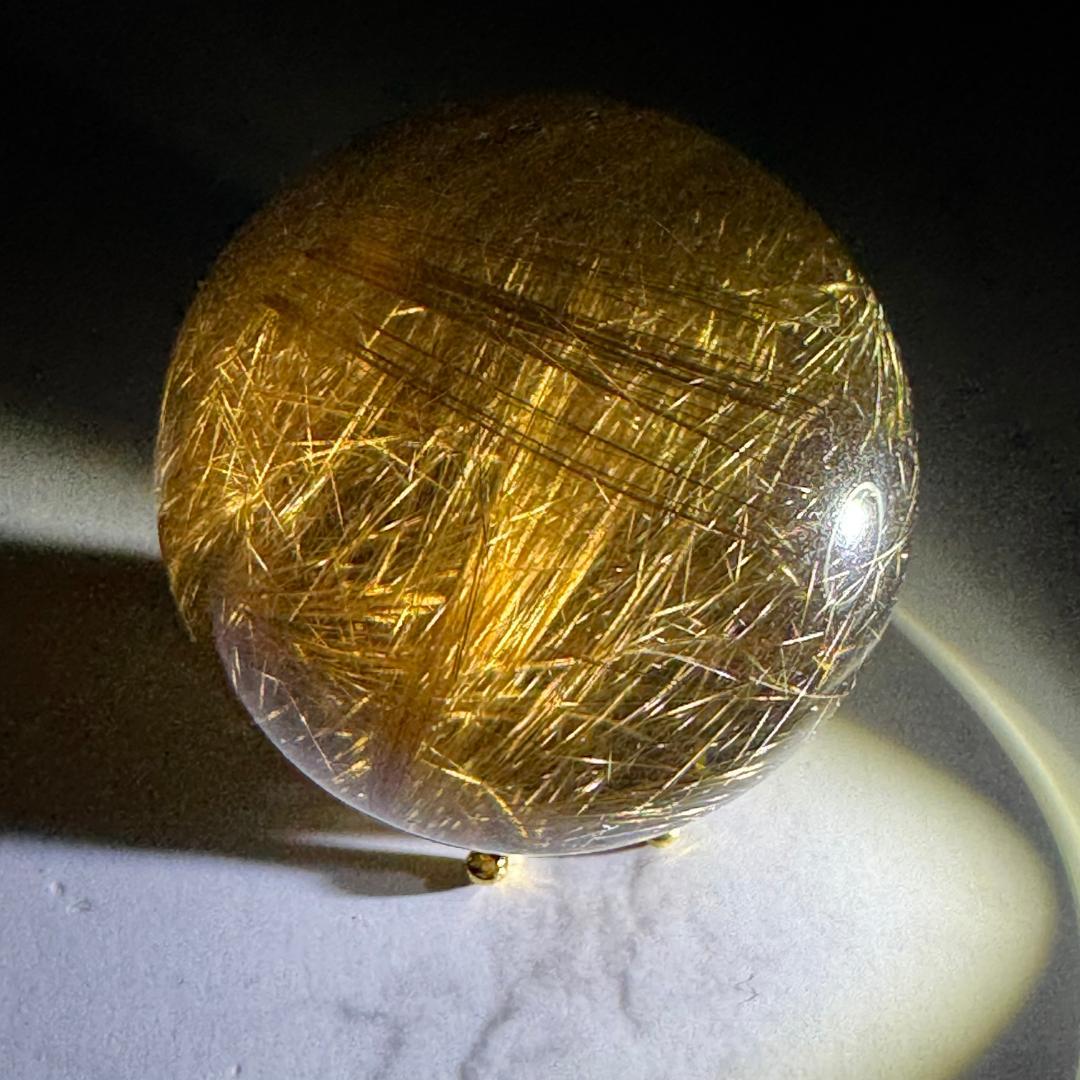 金運アップ◇ゴールドルチルクォーツ◇丸玉　約40.2㎜