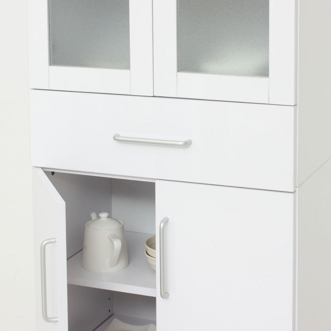 ヌーヴォー　食器棚　サイズ60-180　収納棚　鏡面メラミン仕様　背面化粧仕上げ