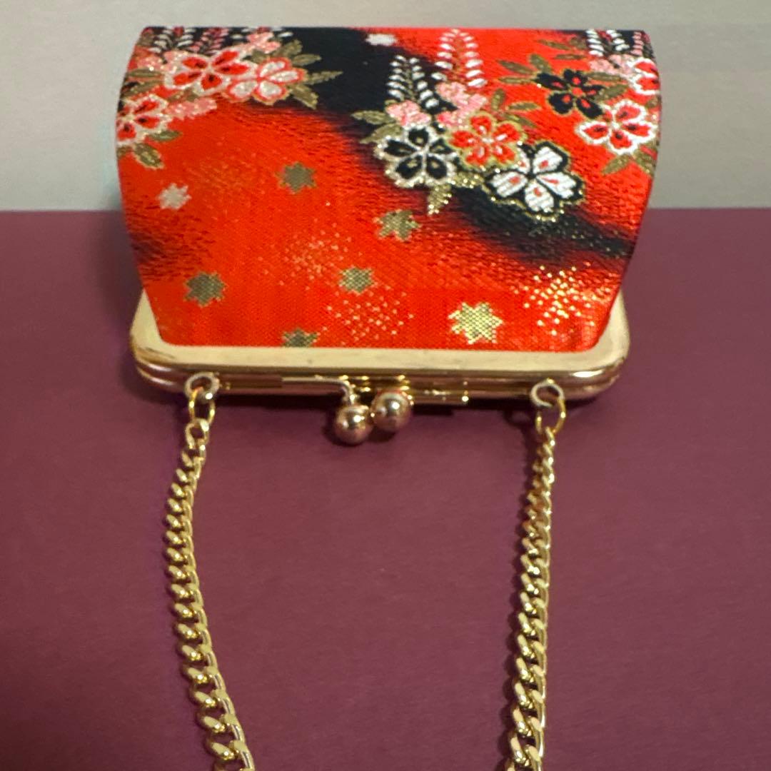 七五三用 赤色花柄草履とバッグセット