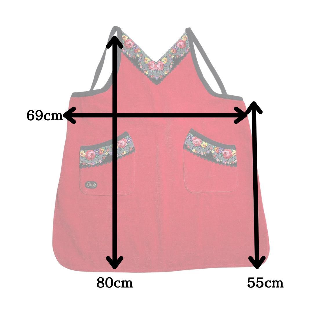 フェイラー　エプロン　赤　花柄　ポピーズ柄　シェニール織