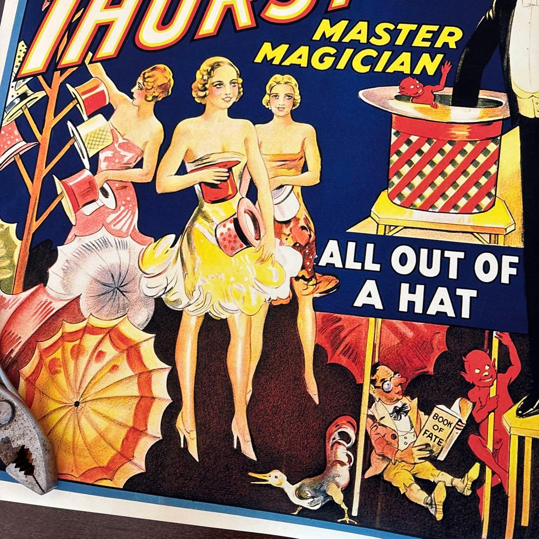 6 ビンテージ　アンティーク　デビル　悪魔　マジシャン　美女　奇術　ポスター