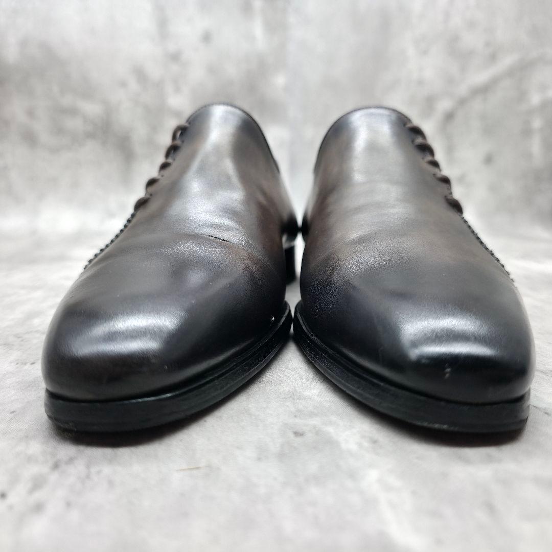 美品 マグナーニ オパンケ製法 リザード型押し サイドレース 25.0cm位