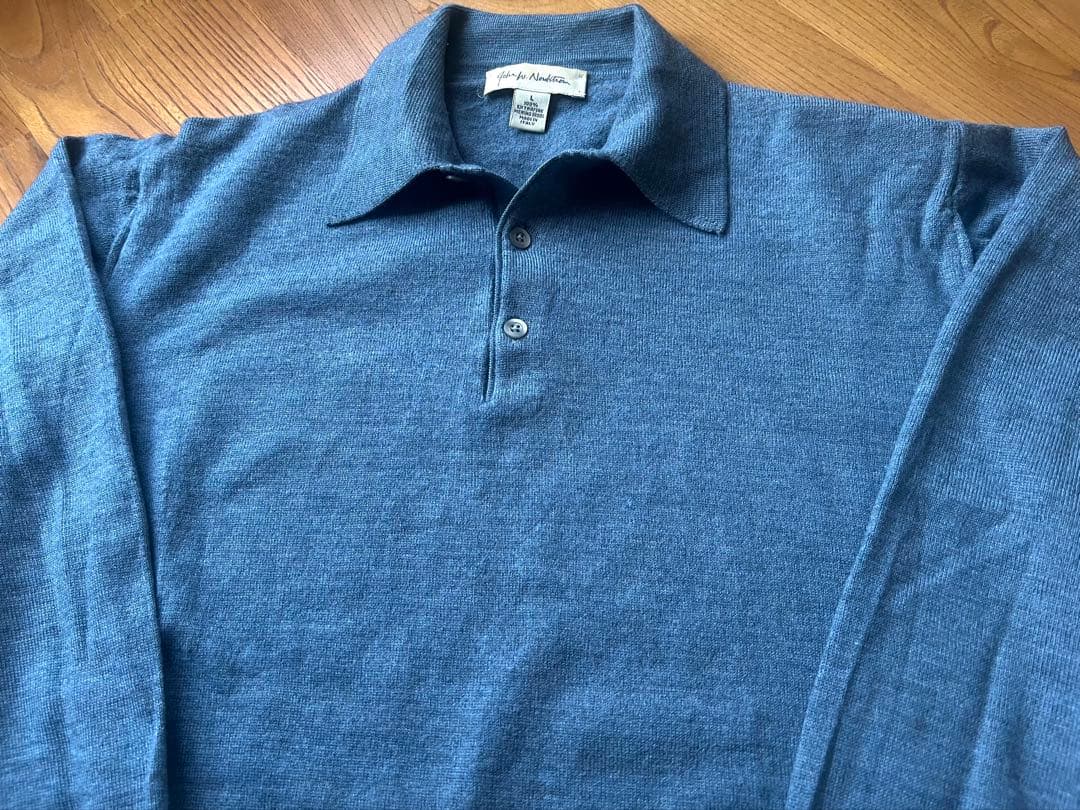 【90s~イタリア製】John W. Nordstrom ニットポロ L