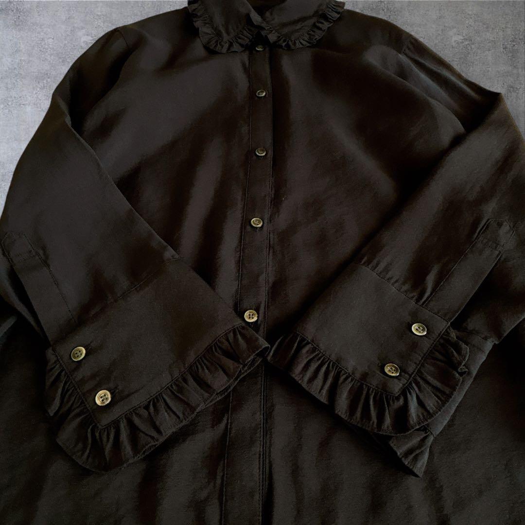 【完売品】Spick and Span フリルカラーブラウス ブラック