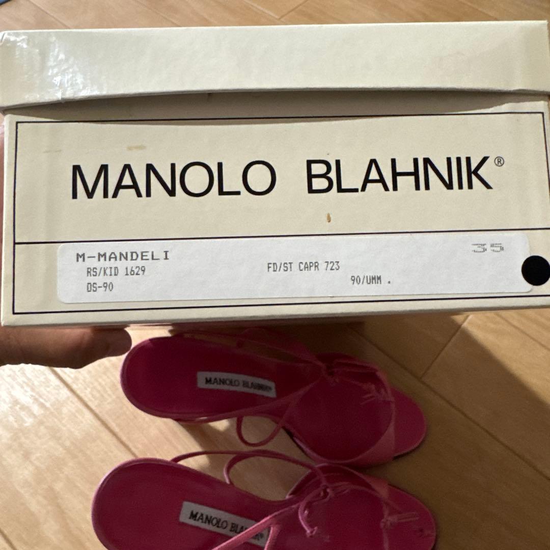 未使用品　Manolo Blahnik ピンク ハイヒールサンダル 35