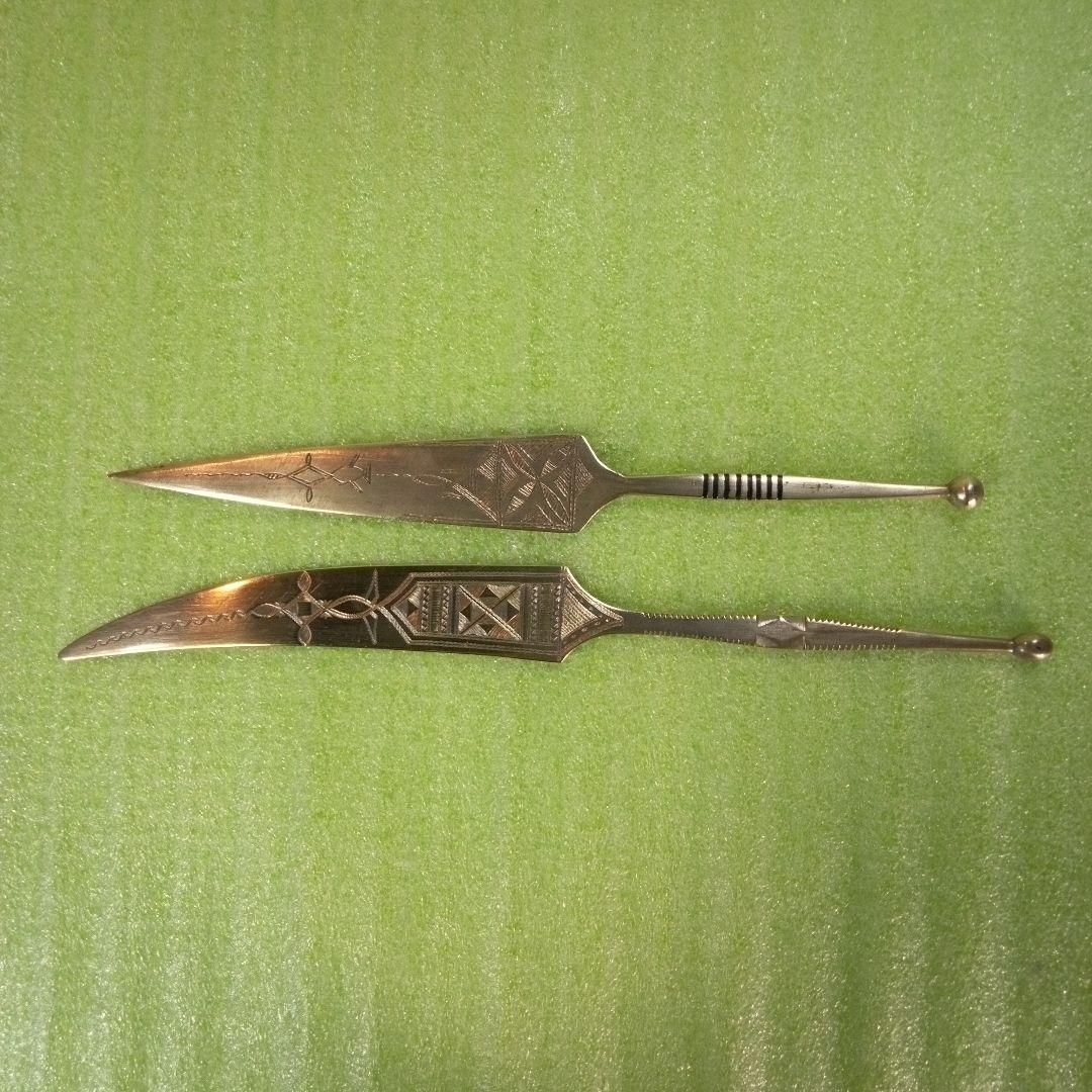 ニジェール？　錫製？　ペーパーナイフ　レア　希少　2本セット　アンティーク