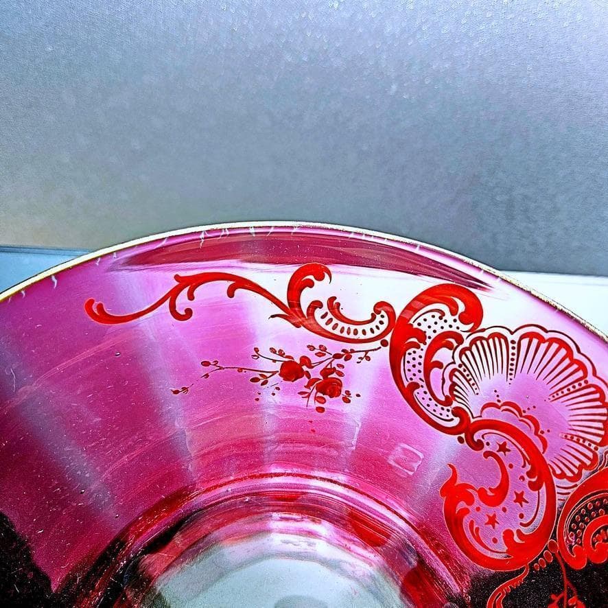 赤金彩オールドバカラ ルイ15世様式のボウル 19世紀