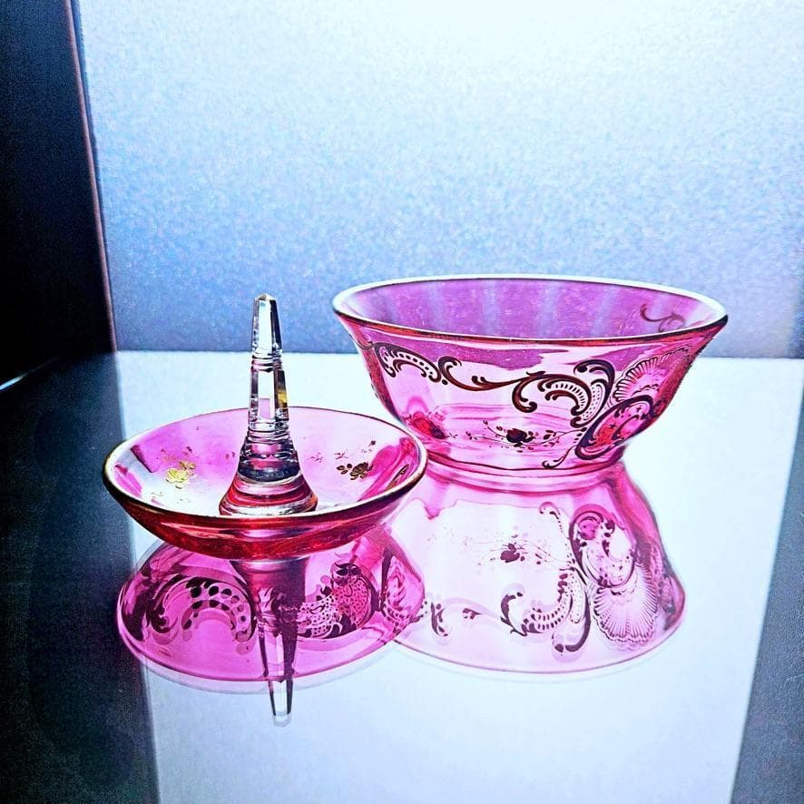 赤金彩オールドバカラ ルイ15世様式のボウル 19世紀