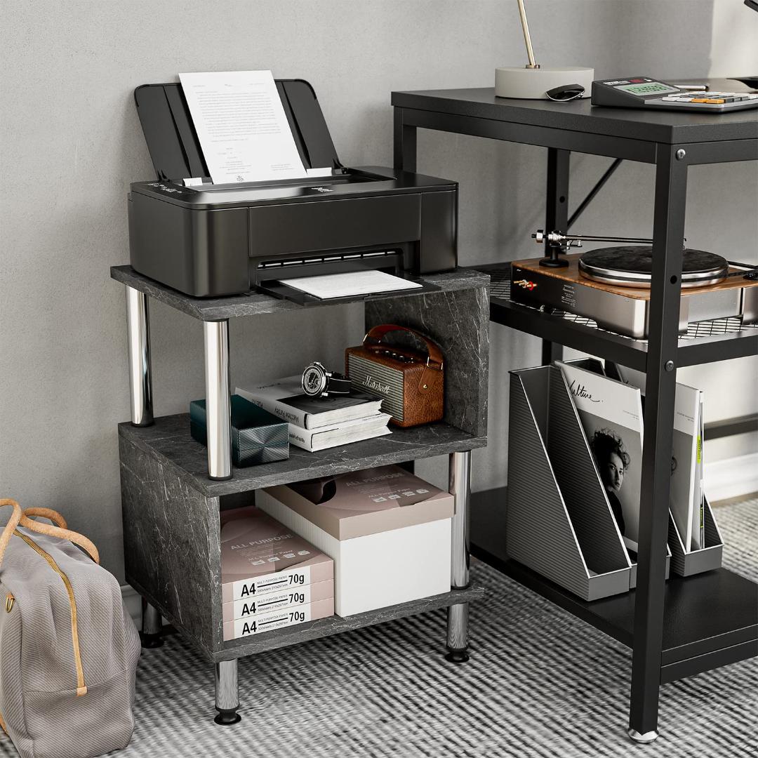 ブラック 見せる収納S型サイドテーブル シンプル 大理石調