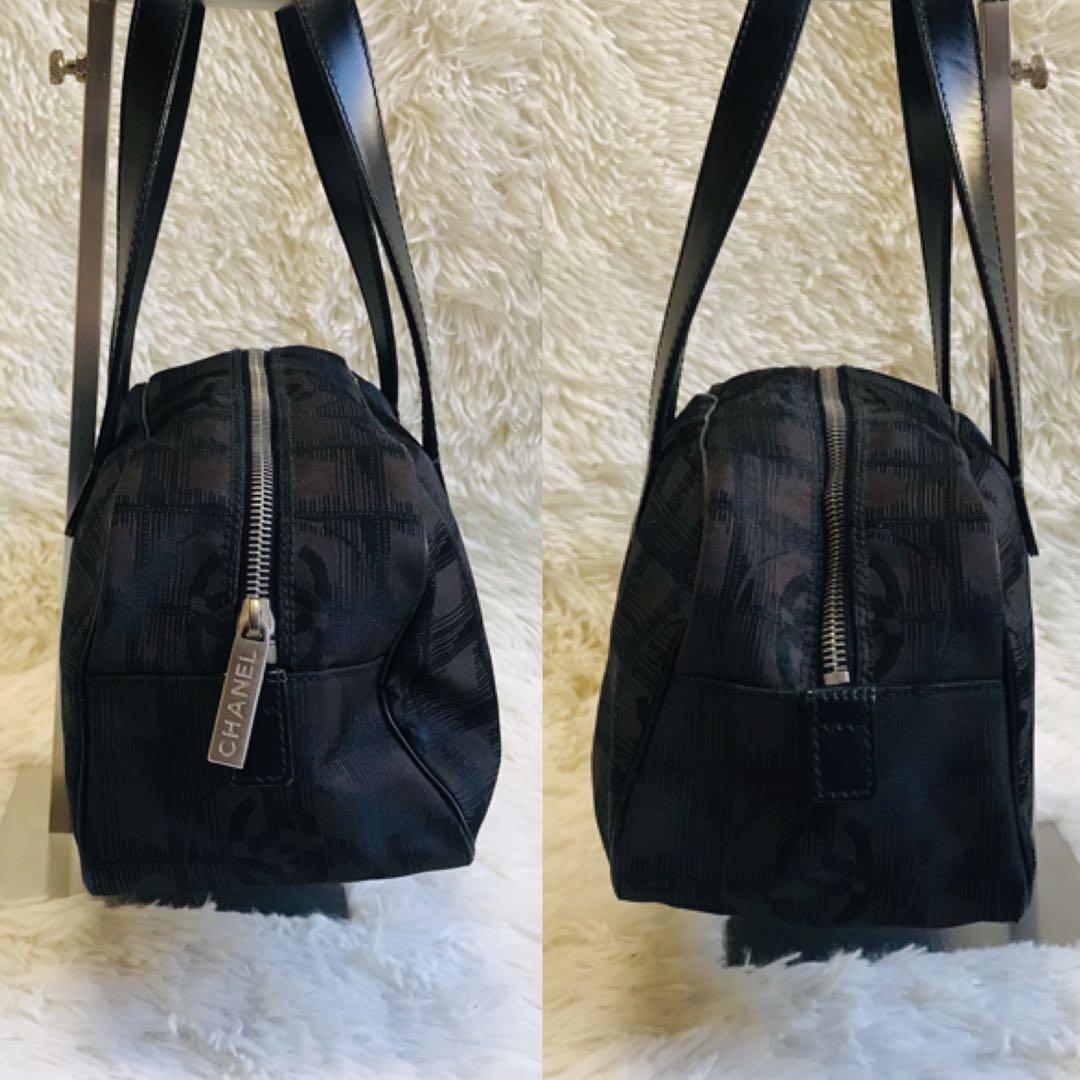 【未使用に近い】シャネル ハンドバッグ ニュートラベル 茶色 横長 ミニボストン