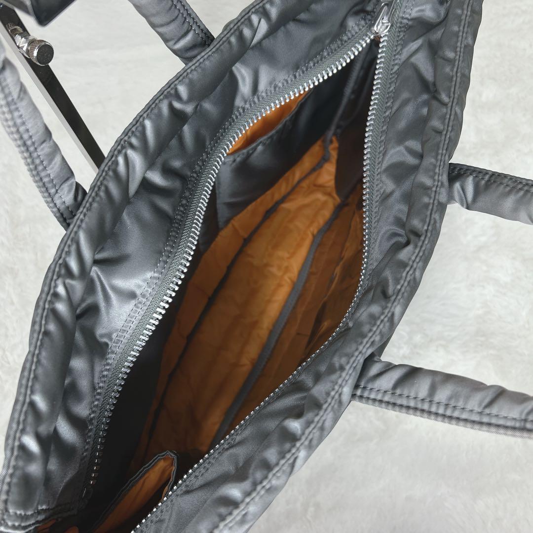 美品 廃盤品 ポーター タンカー 2WAYブリーフトートバック シルバーグレー