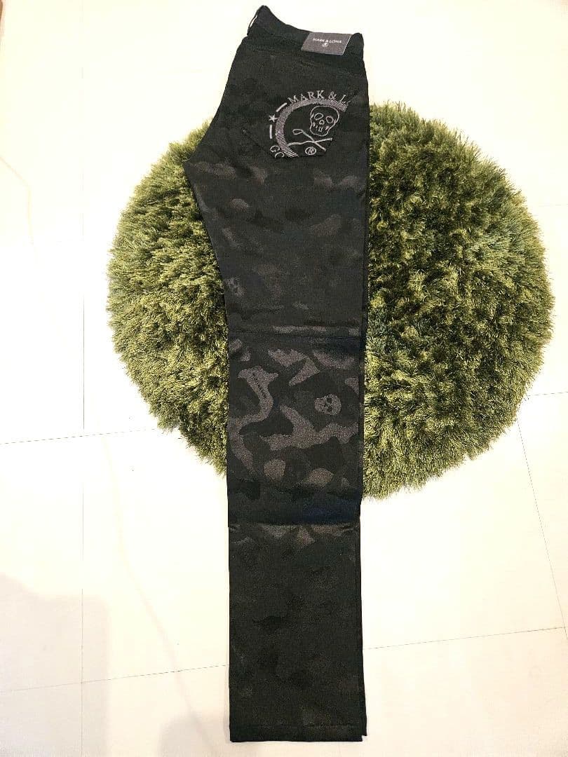 MARK & LONA スカル刺繍 ブラックパンツ
