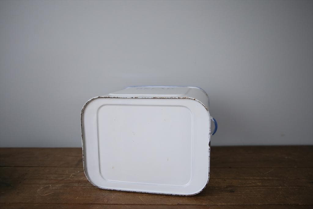 英国アンティーク琺瑯製ブレッド缶/ホーローキャニスター/米びつ(83-242)