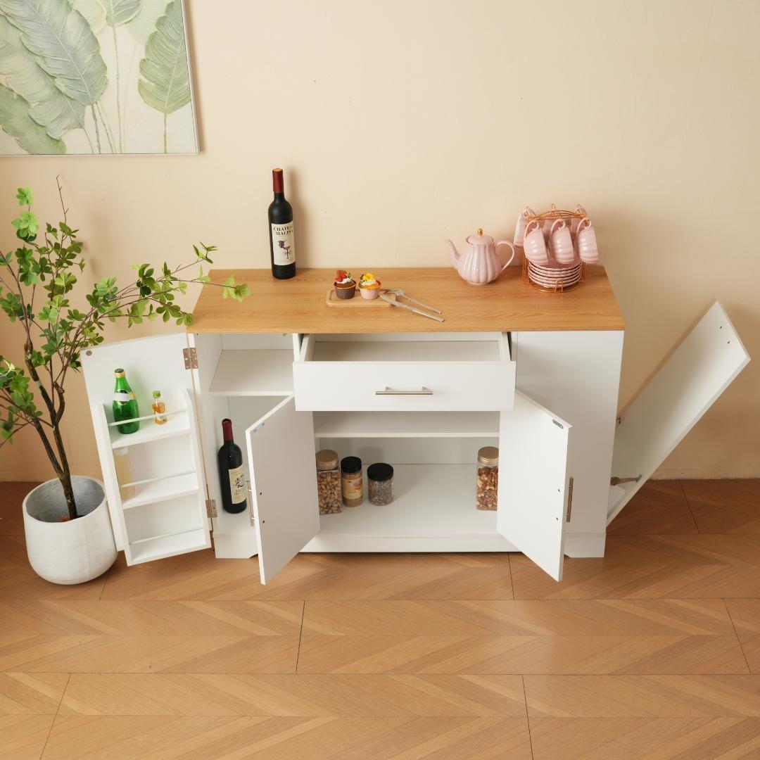 35%OFFタイムセール！キッチンラック　省スペース　NATURAL＋WHITE