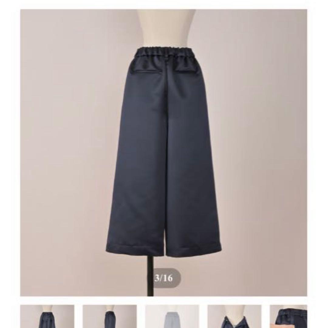heve. サテンフレアガウチョパンツ　ネイビー