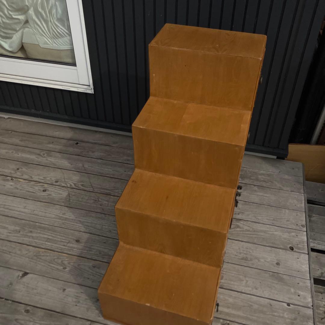 ① 昭和レトロ 中国古典家具 木製 階段箪笥 サイドボード 古家具 ビンテージ