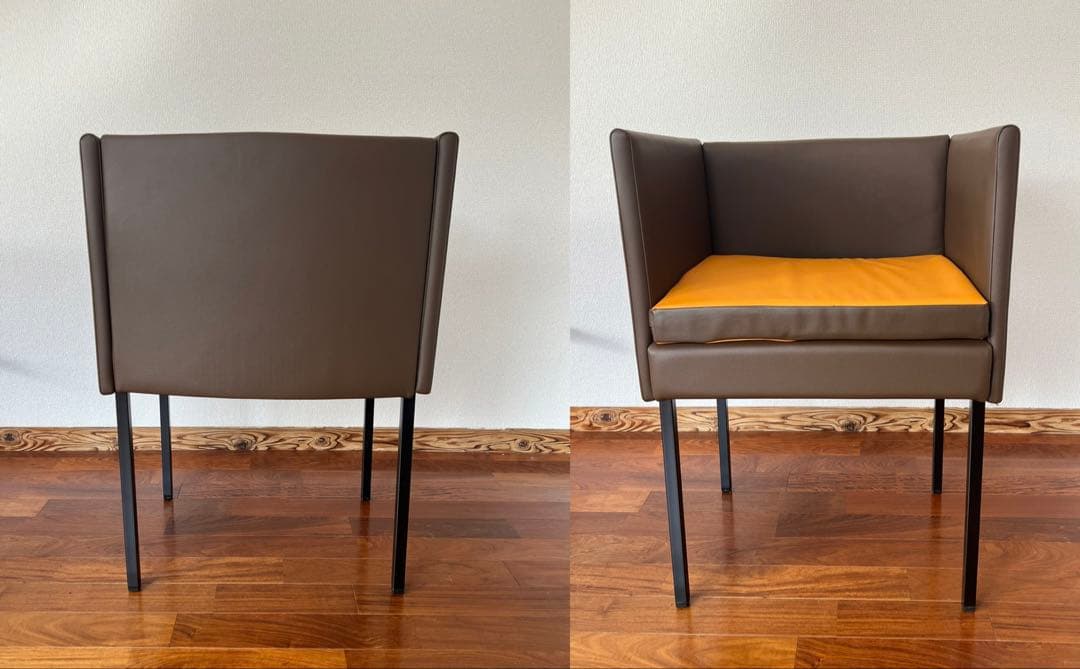 QUON アームチェア ブラウン/オレンジ 定価13万。