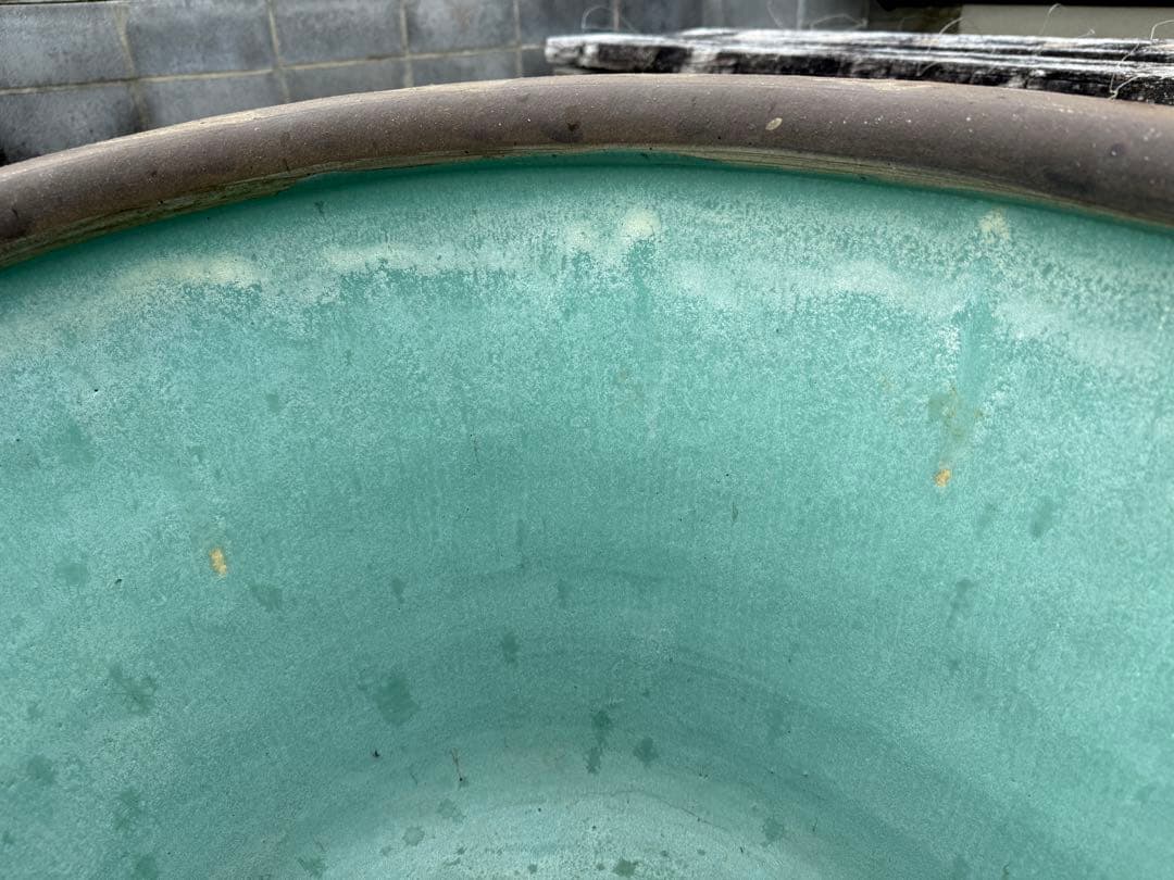 特大メダカ鉢　睡蓮鉢　洋風　インテリア　希少 陶磁器　焼き物　ピータン　皮蛋　甕