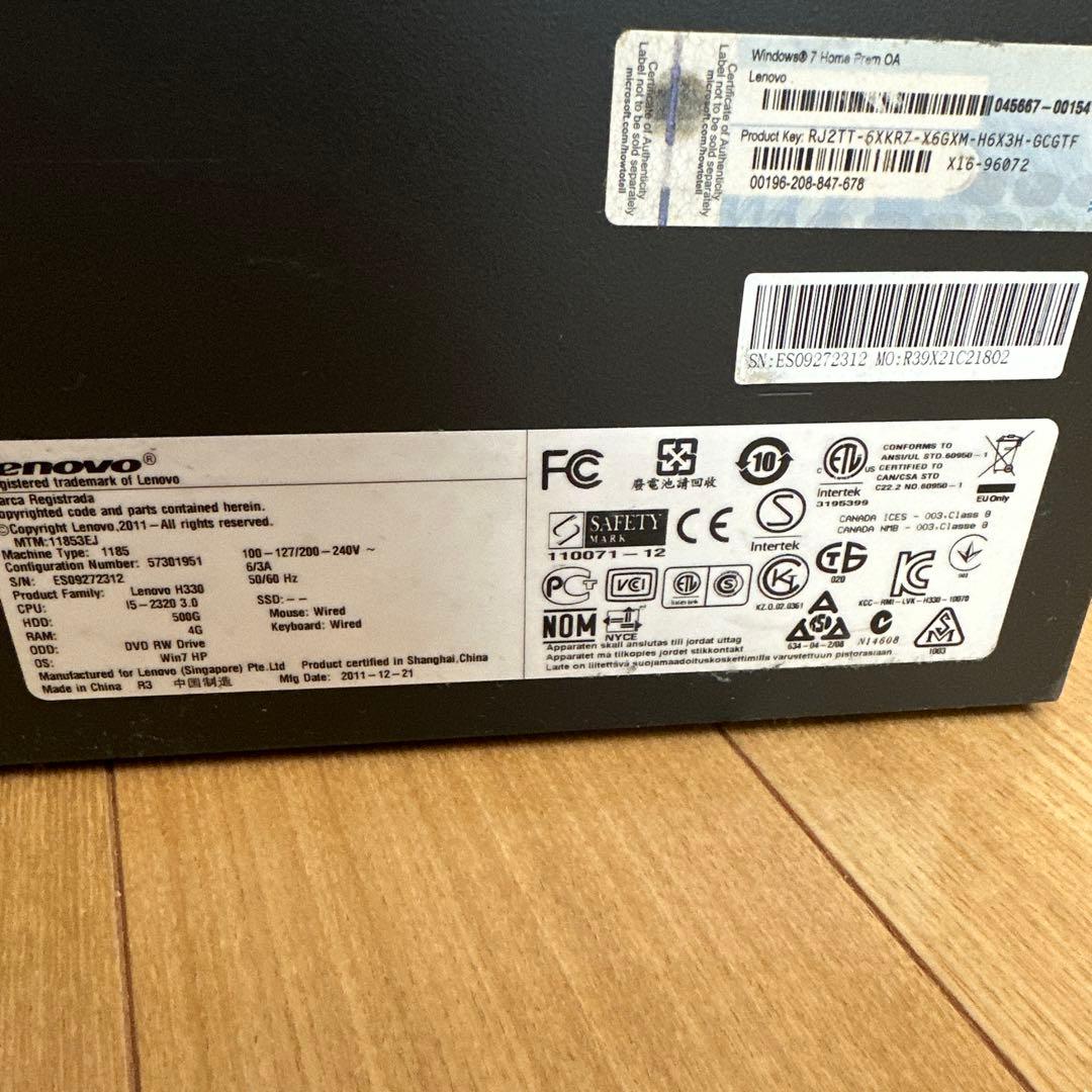 Lenovo デスクトップPC Intel Core i5 Windows 7