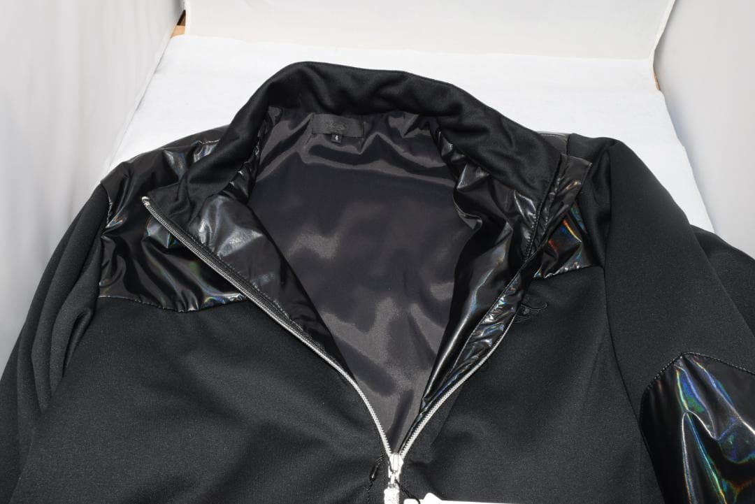 新品☆ダンスウィズドラゴン ホログラム タフタ ブルゾン☆黒＆黒☆XLサイズ