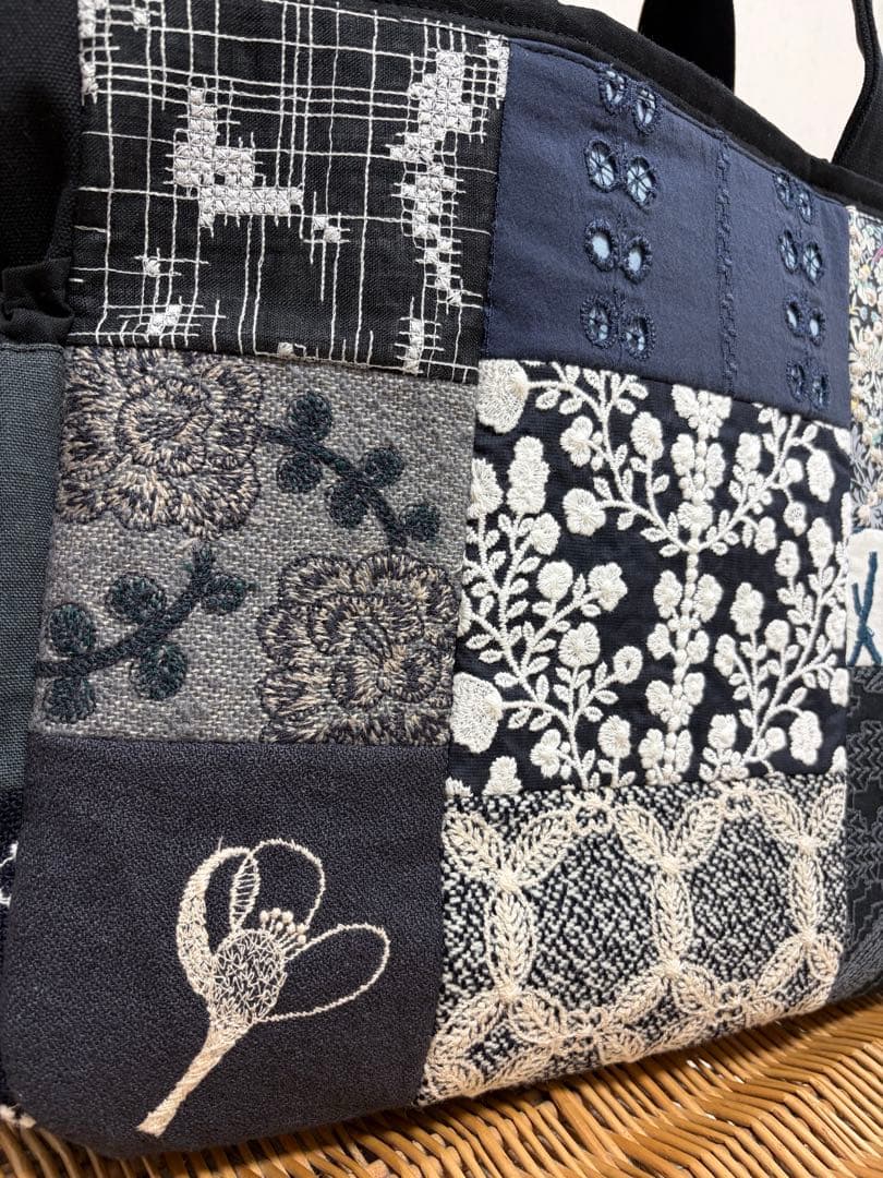 ミナペルホネン＊パッチギャザポケファスナートートLL✂️ハンドメイド