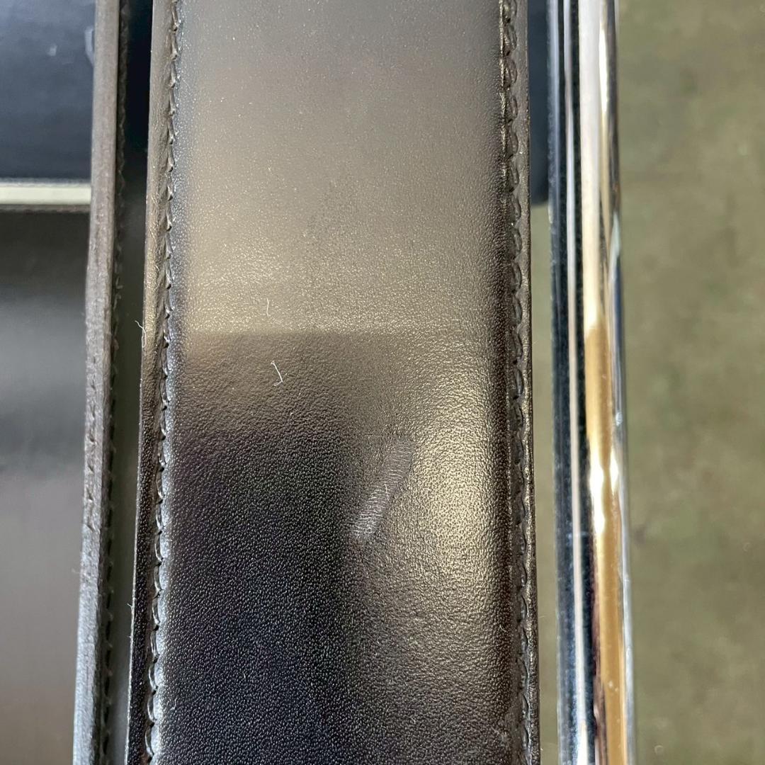 ワシリーチェア イタリア製 ブラックレザー 本革 刻印なし Y1808